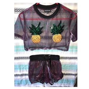 2 piece “pineapple” hologram set